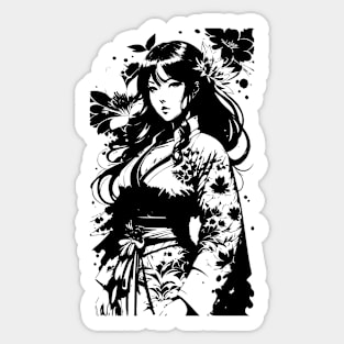 Anime Girl With Kimono 04 Sticker